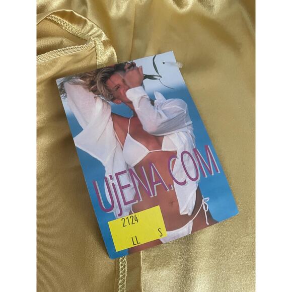 90's vintage gold high waisted mini skirt XL *deadstock* ~runs small~ - Picture 8 of 9